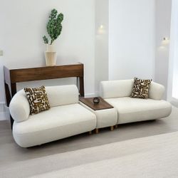 Urban Chic Lounge, Comfort Sofa, Designer Touch, Moderna Plush Seating With Coffee Table