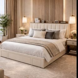 Queen Size Bed Frame with Headboard