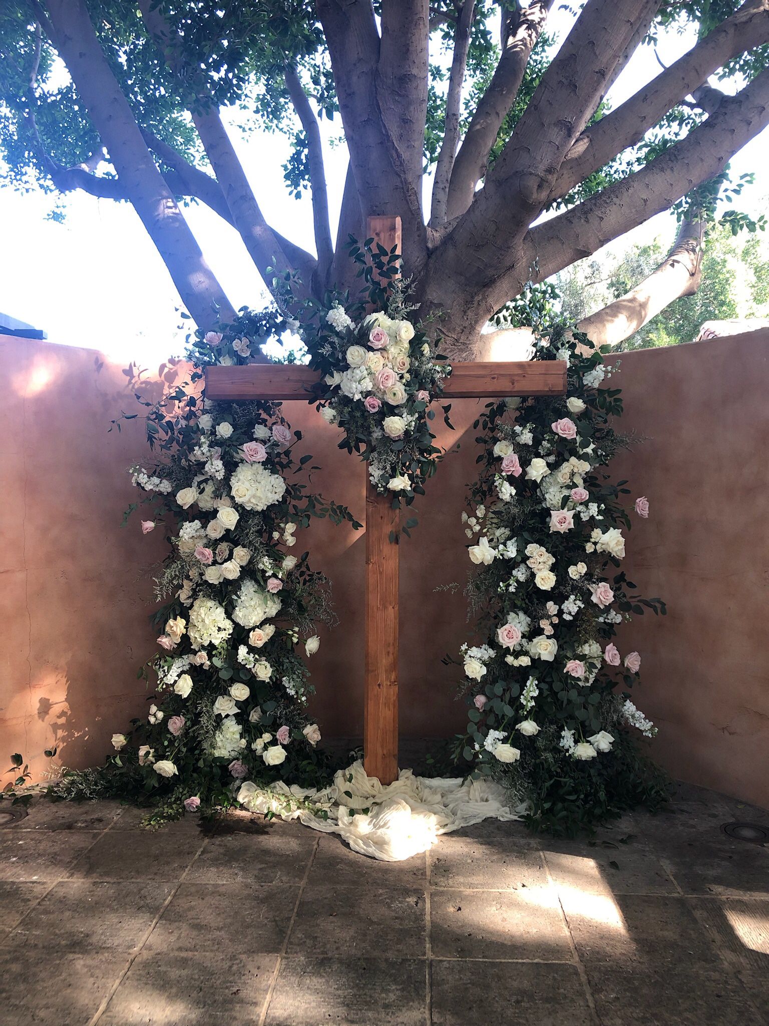 Large Wooden Cross Used Once For Wedding