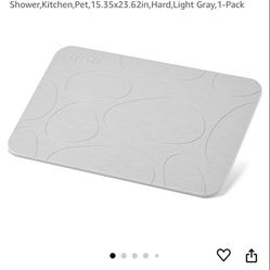 Stone Bath Mat Diatomaceous Earth Bath Mat Stone Shower Mat Fast Water Drying Ultra Absorbent Pad Diatomite Mat,Non-Slip Mat for Bath Shower, Kitchen,