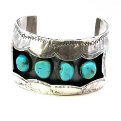 Navajo Turquoise Silver Cuff Bracelet 62.88g GP3118686