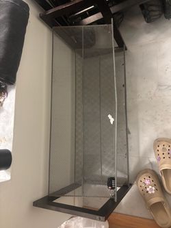 Metal gray shoe rack