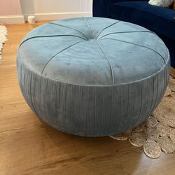 Helena Round Velvet Ottoman