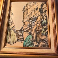 MEN PRAYING —Framed  8X10