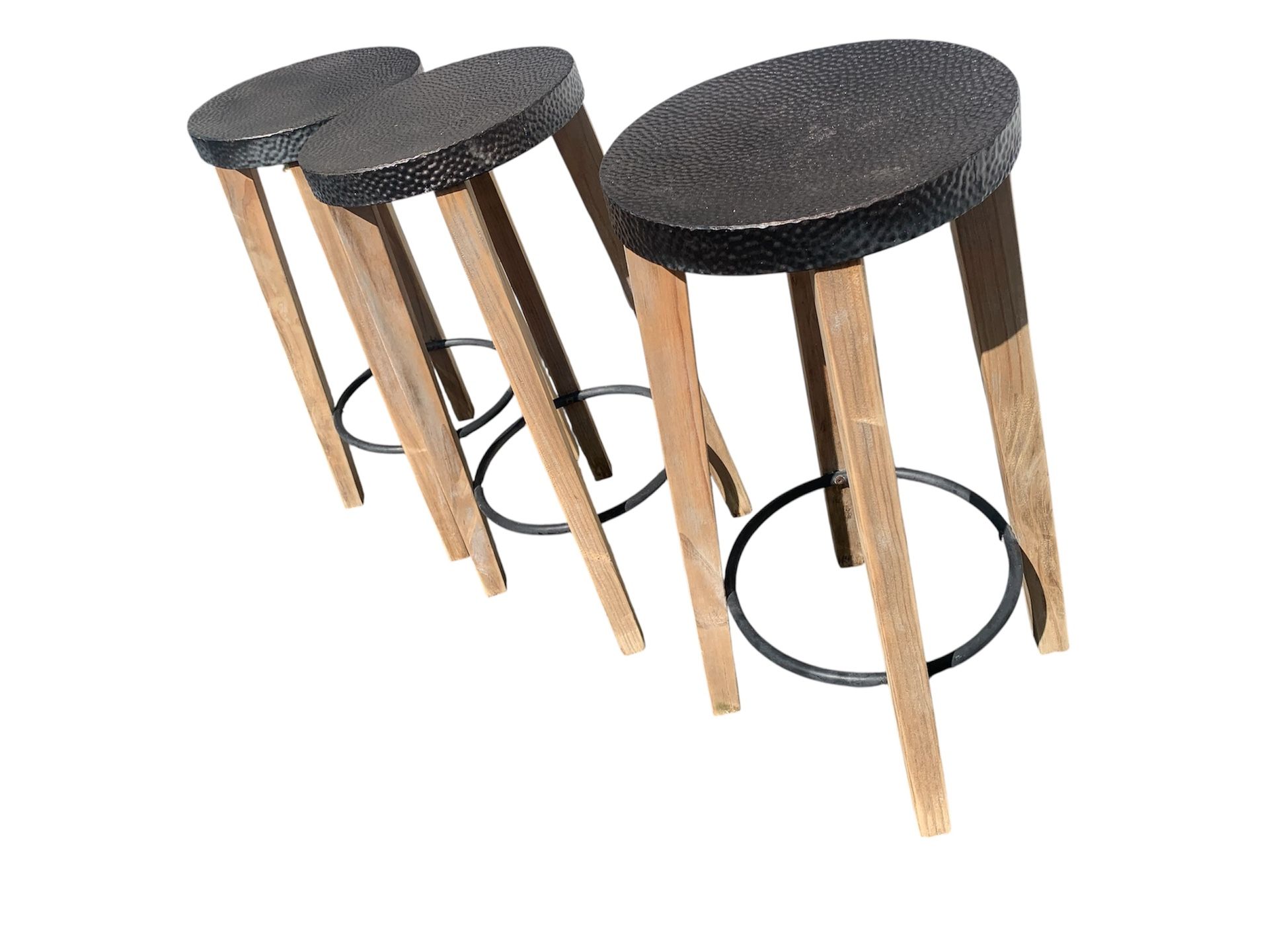 Barstools / bar stools Bar Height set of 3 Metal / Wood D: 13 1/4 x H: 29