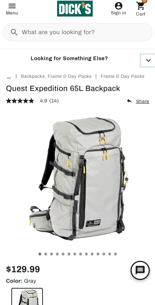 Quest Expedition 65L Hiking Backpack From Dick's Sproting Goods.