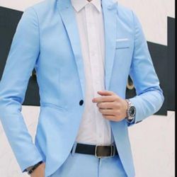 (Jacket+Pant) Luxury Men Wedding Suit Male Blazers Suits For Men Lightweight Business Formal Party Blue Classic