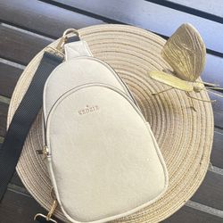 Cream Kedzie Crossbody Sling Bag With Elegant Design