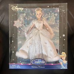 New Vintage 2005 Mattel Disney Holiday Princess Cinderella Barbie Doll with Glass Slipper Keepsake Ornament.