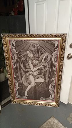 Large tapestry framed picture