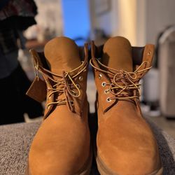 Men Timberland Wheat Nubuck 6” Boots (10.5 Size)
