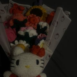 Hello Kitty crochet bouquet