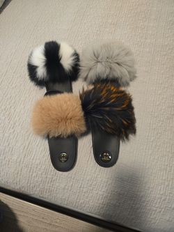Real Fur Slides 4 Pair Bundle Size 10