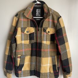 Billabong Men’s Size Medium Barlow Plaid Sherpa Jacket