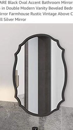Black Oval Accent Bathroom Mirror 17*24 In