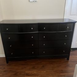dark wood dresser and nightstand set