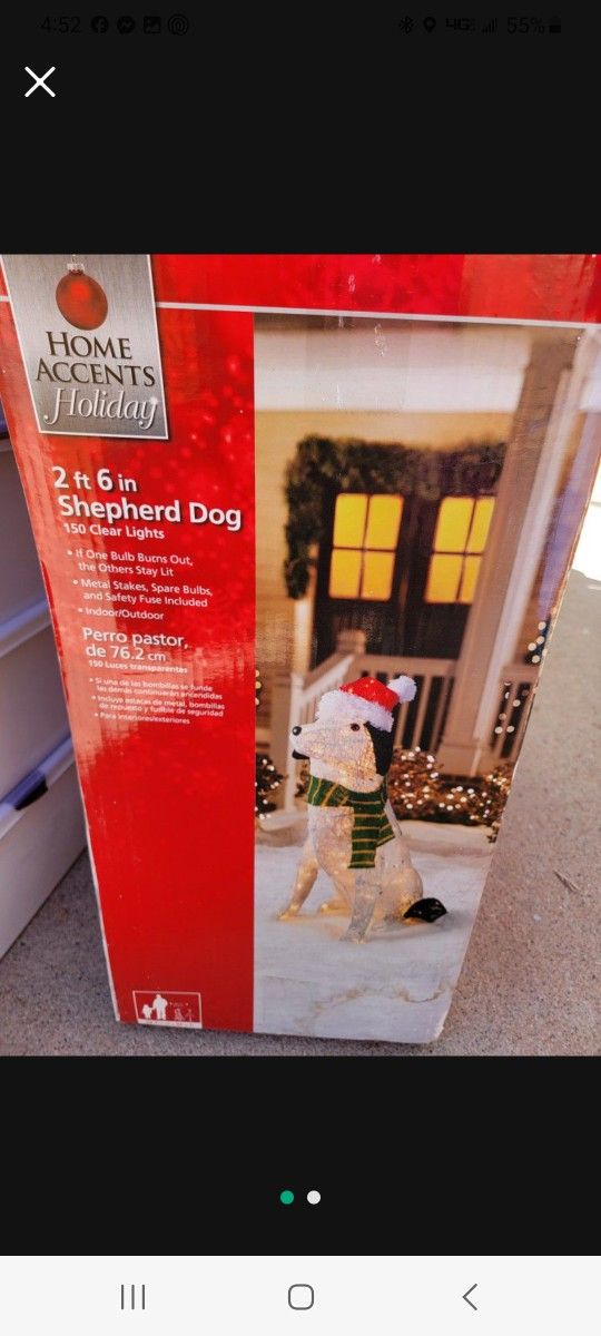 Light up Shepherd Christmas dog