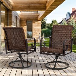 Patio Wicker Swivel Chairs 2