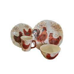 Pier 1 Import Set Of 32 Gallo Rooster Dinnerware Set