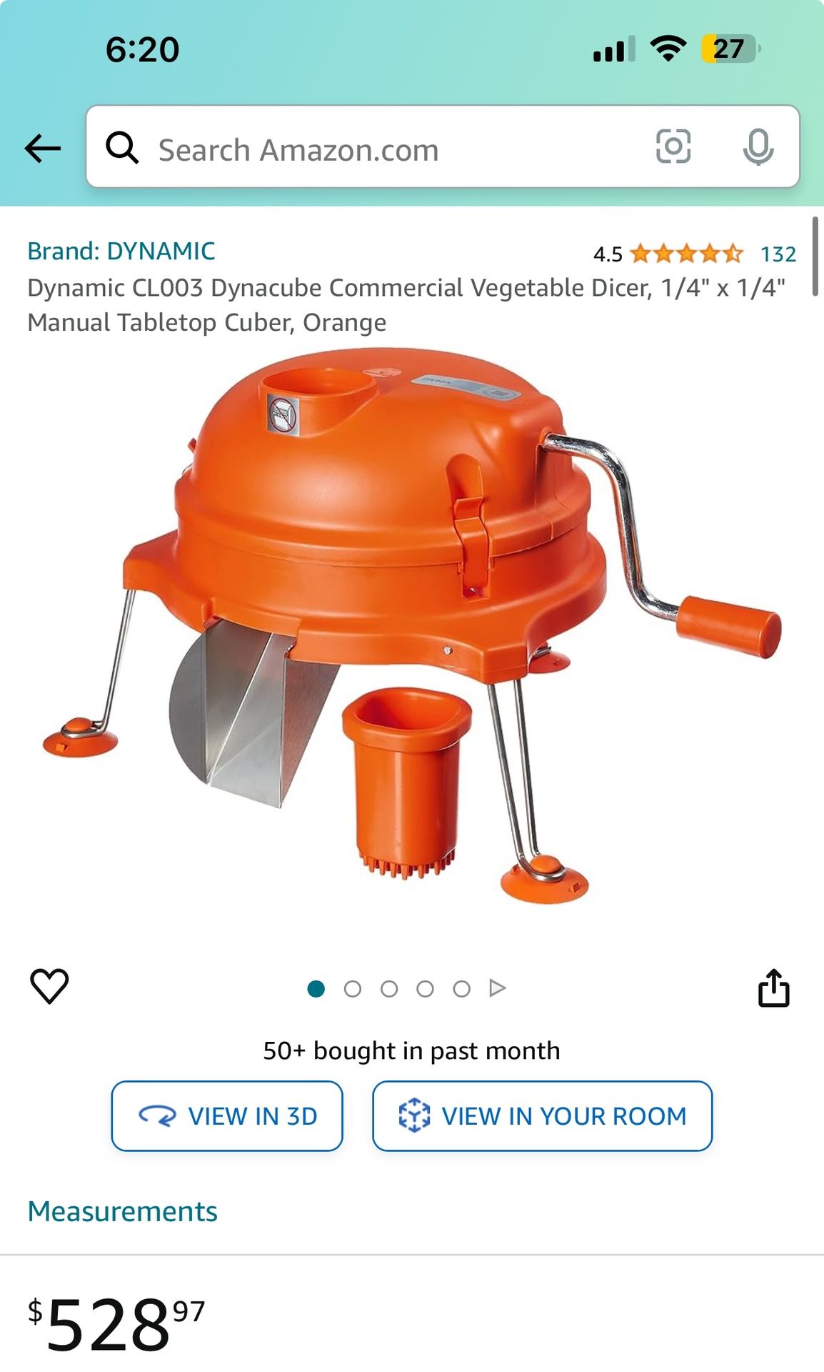 Dynamic CL003 Dynacube Commercial Vegetable Dicer