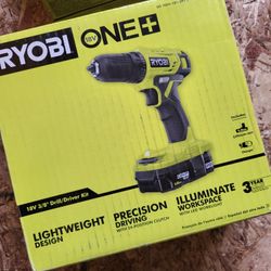 Ryobi ONE+ 18V Cordless 3/8 in. Drill/Driver Kit with 1.5 Ah Battery and Charger
