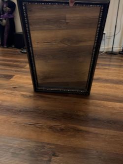Dark Wood Beaded Frame Wall Mirror