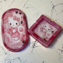 Hello Kitty Luxury Valentine Designer Ashtray And Tray Set | Elegant Decor