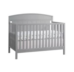 Oxford Baby Baldwin 4-in-1 Convertible Crib - Dove Gray: Adjustable Height, Converts to Toddler & Full-Sized Bed