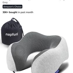 Napfun Memory Foam Travel Pillow - Highly Rated 