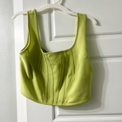 Green corset tank top size small NWOT by happily grey 