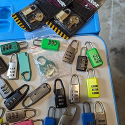 46 Luggage  mini Padlocks
Used & new.  Each $2 