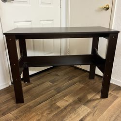 Dark Brown Desk, Medium Size, TV Stand, Coffee Table, All-Purpose Table for Patio or Garage