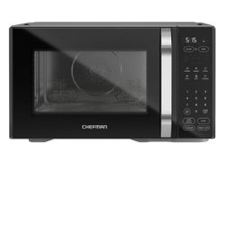 Chefman Microcrisp 1.1 cu. ft. Countertop Microwave Oven + Crisper, 1800 Watts, Black