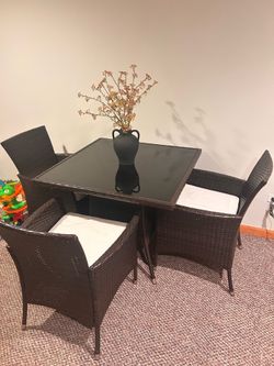 Outdoor wicker patio set