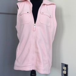 Chaps sleeveless Vest Jacket/Sweater  Light Pink Size large 