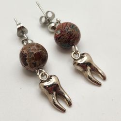 Silver Tooth Earrings 