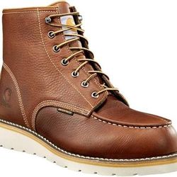 NEW SZ 10.5 Wide Carhartt Men WATERPROOF Work Boots Wedge Soft Moc Toe 6-inch