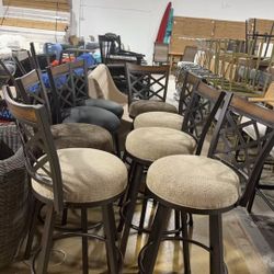 🔥Swivel Bar Stools Set of 2, (2-in-1) 24"/29" Adjustable Height Bar Stools with Back, Bar Stools for Kitchen Island,Pub, 360° Round Seat with Metal B