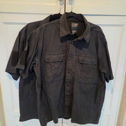 2x 5.11 Tactical Short Sleeve Black Button-Up Shirts -- Men's Size Large