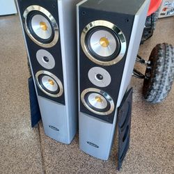 Large Audioline home theatre tower speakers
