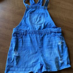 Denim Overall Shorts Size 14