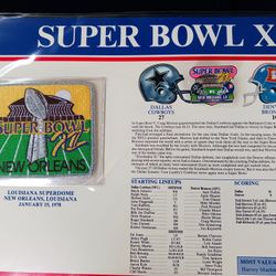 January 15, 1978 Nfl Football Dallas Cowboys Denver Broncos Super Bowl XII (12) Patch 