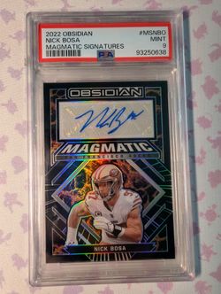 NICK BOSA 2022 Obsidian Magmatic Auto Autograph SP /100 San Francisco 49ers PSA 9