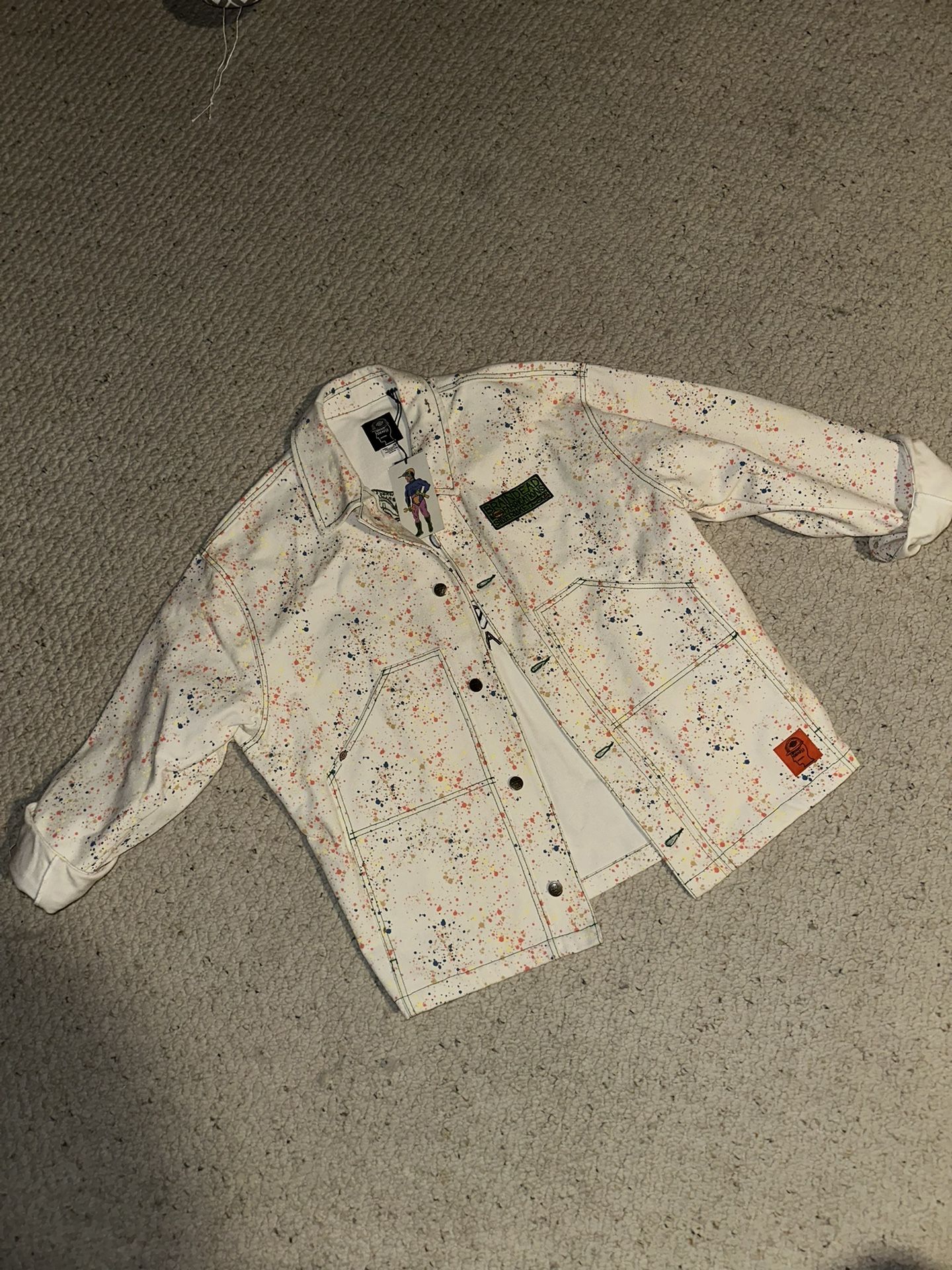 BRAIN DEAD DICKIES GARDENING JACKET WHISPER WHITE Paint