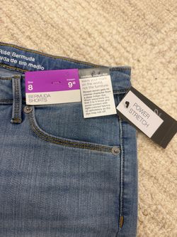 New - Bermuda with tags power strech denim shorts - size  8