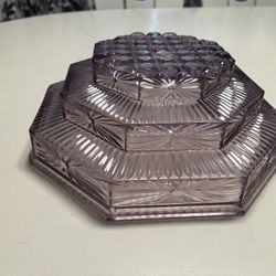 vintage New York purple Glass Ceiling Light Shade., Art Deco/Skyscraper