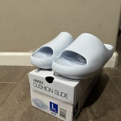 <NIB> 32 Degrees Unisex Cushion Slide Sandals, L Blue W 9-10 / M 7-8