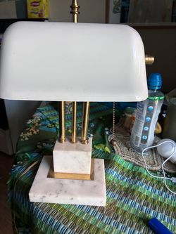 Rare white bankers lamp white