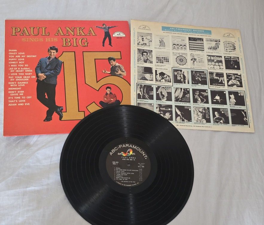 Paul Anka β Sings His Big 15
π First U.S. Pressing β ABC-Paramount (ABC-323), 1960