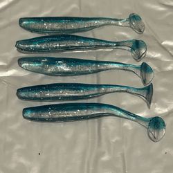 Cool Blue/Transparent-Glitter Paddle Tail Swimbait
